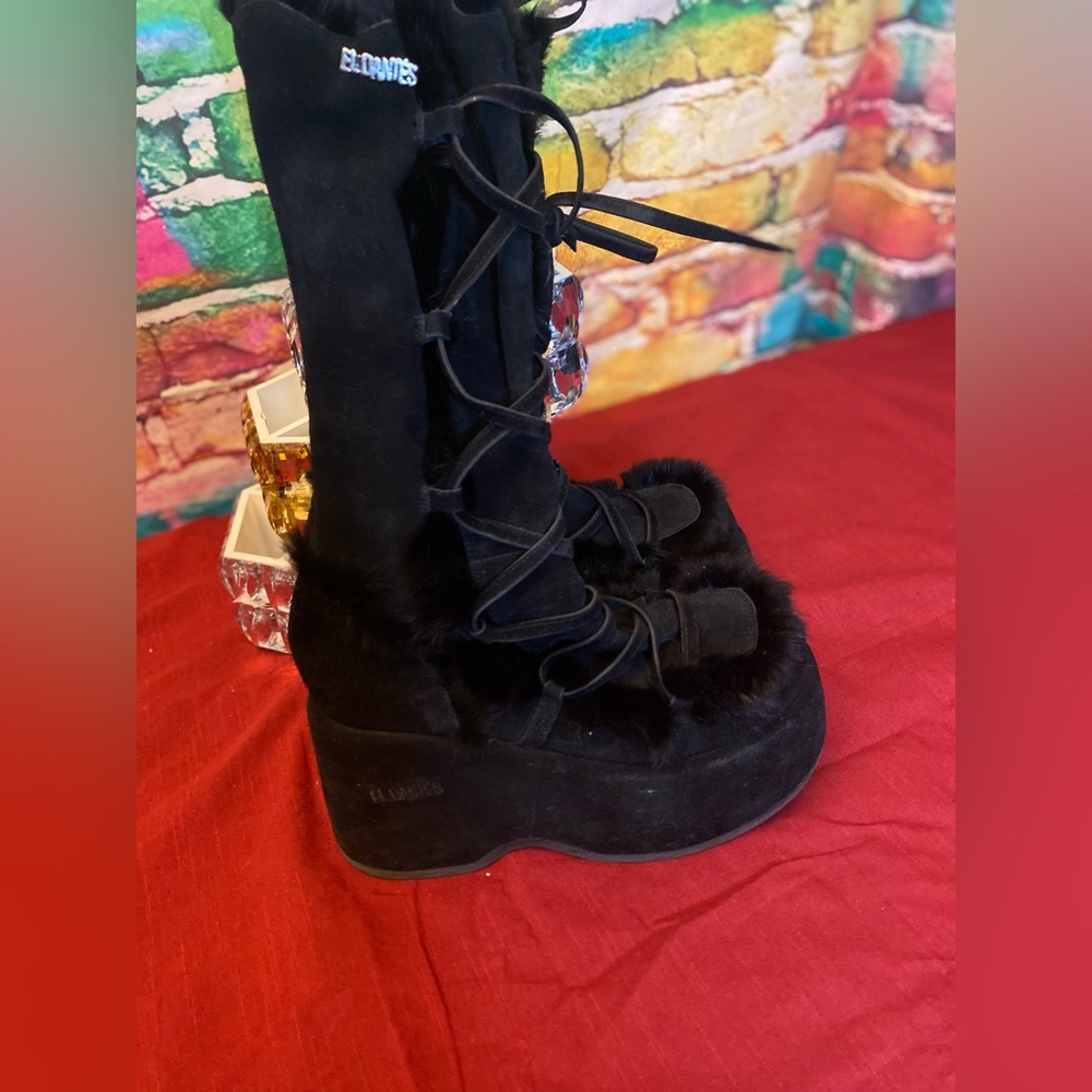 High fur boots